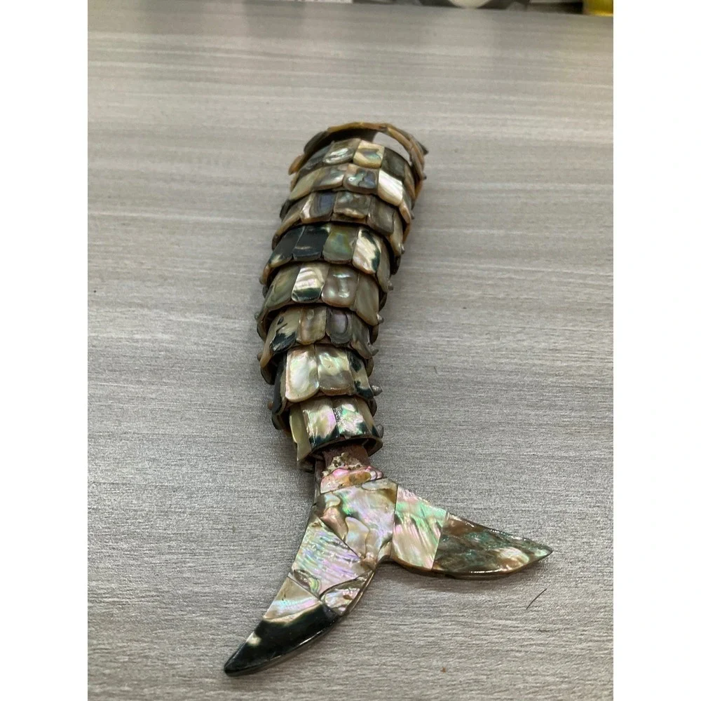 VINTAGE ABALONE FISH BOTTLE OPENER rare mex